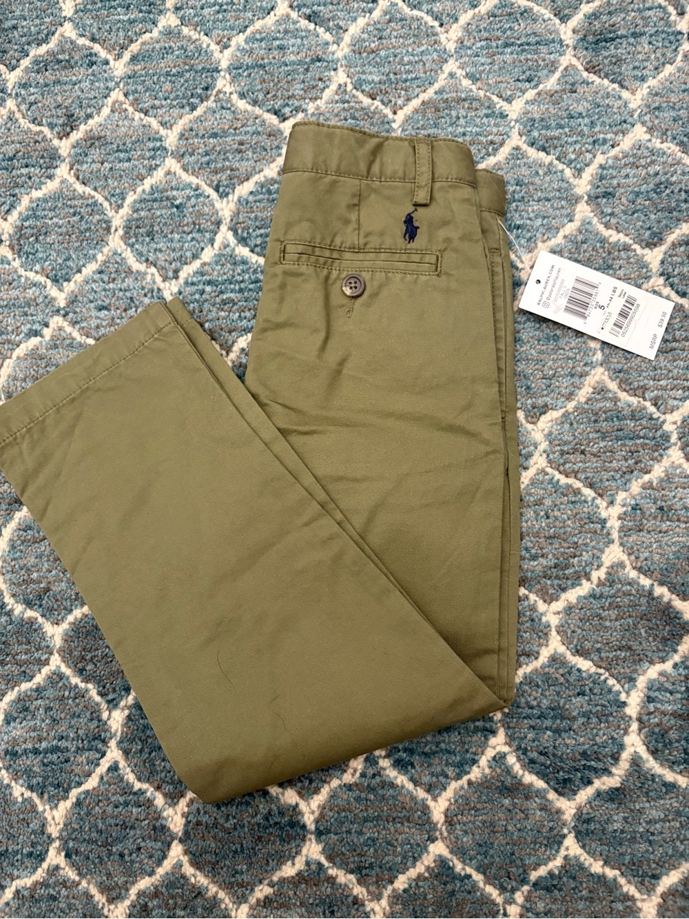 Polo by Ralph Lauren Olive Men's Chino Pants with Navy Pony